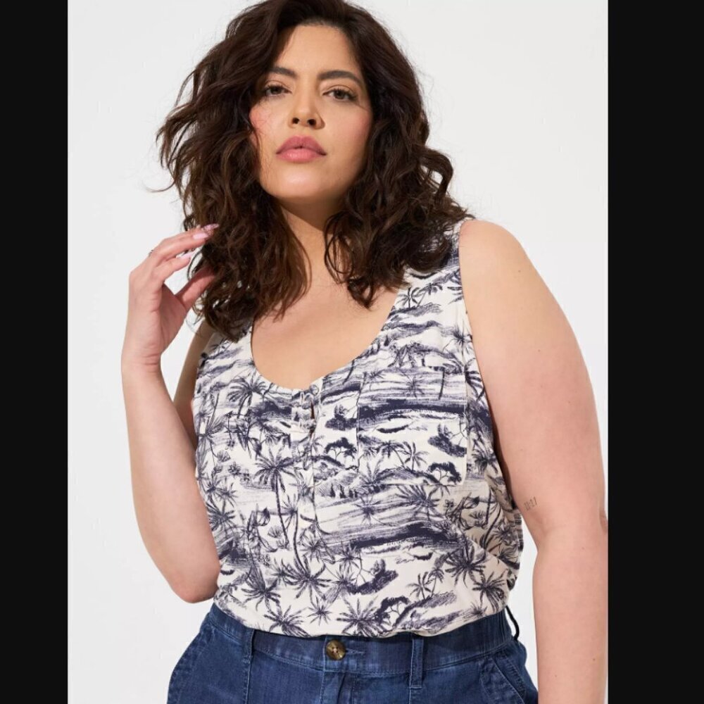 Torrid Challis Henley Pocket Sleeveless Tank 2x NWT NEW